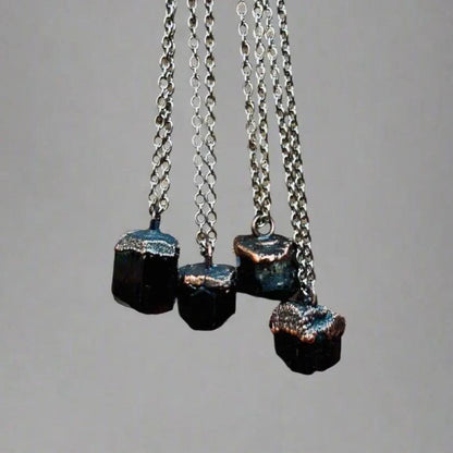 Raw Black Tourmaline Mens Necklace for Grounding - Blackbird & Sage Jewelry