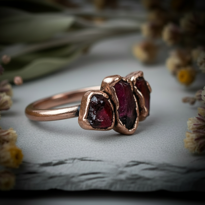 3 Stone Garnet Second Angle