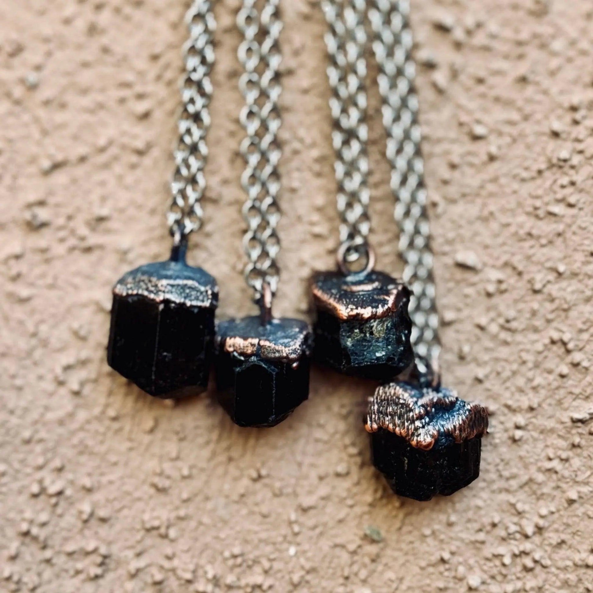 Raw Black Tourmaline Mens Necklace for Grounding - Blackbird & Sage Jewelry