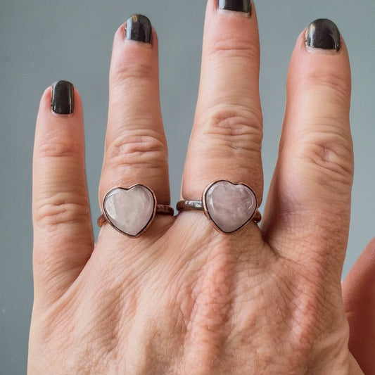 Kunzite Heart-Shaped Ring for Unconditional Love and Healing - Blackbird & Sage Jewelry
