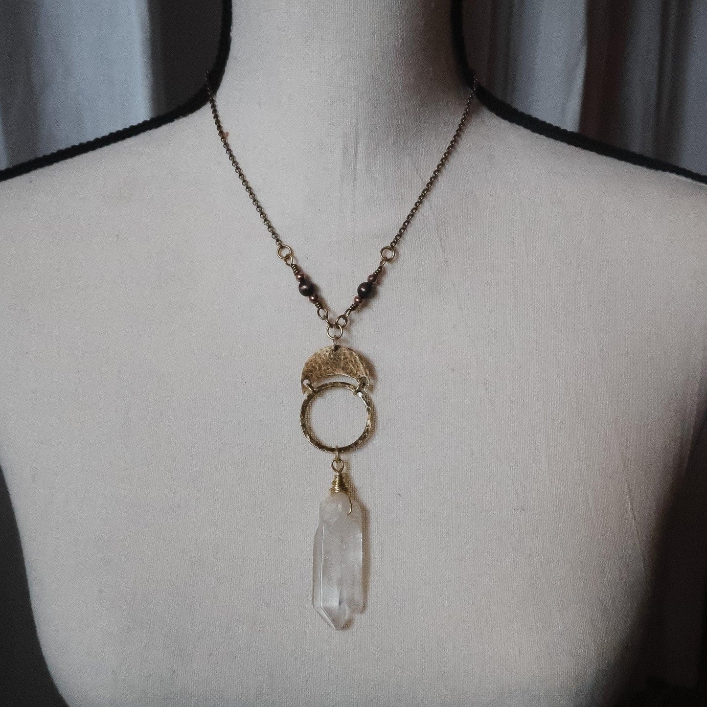 Quartz Double Point Necklace for Mystical Healing Energy - Blackbird & Sage Jewelry