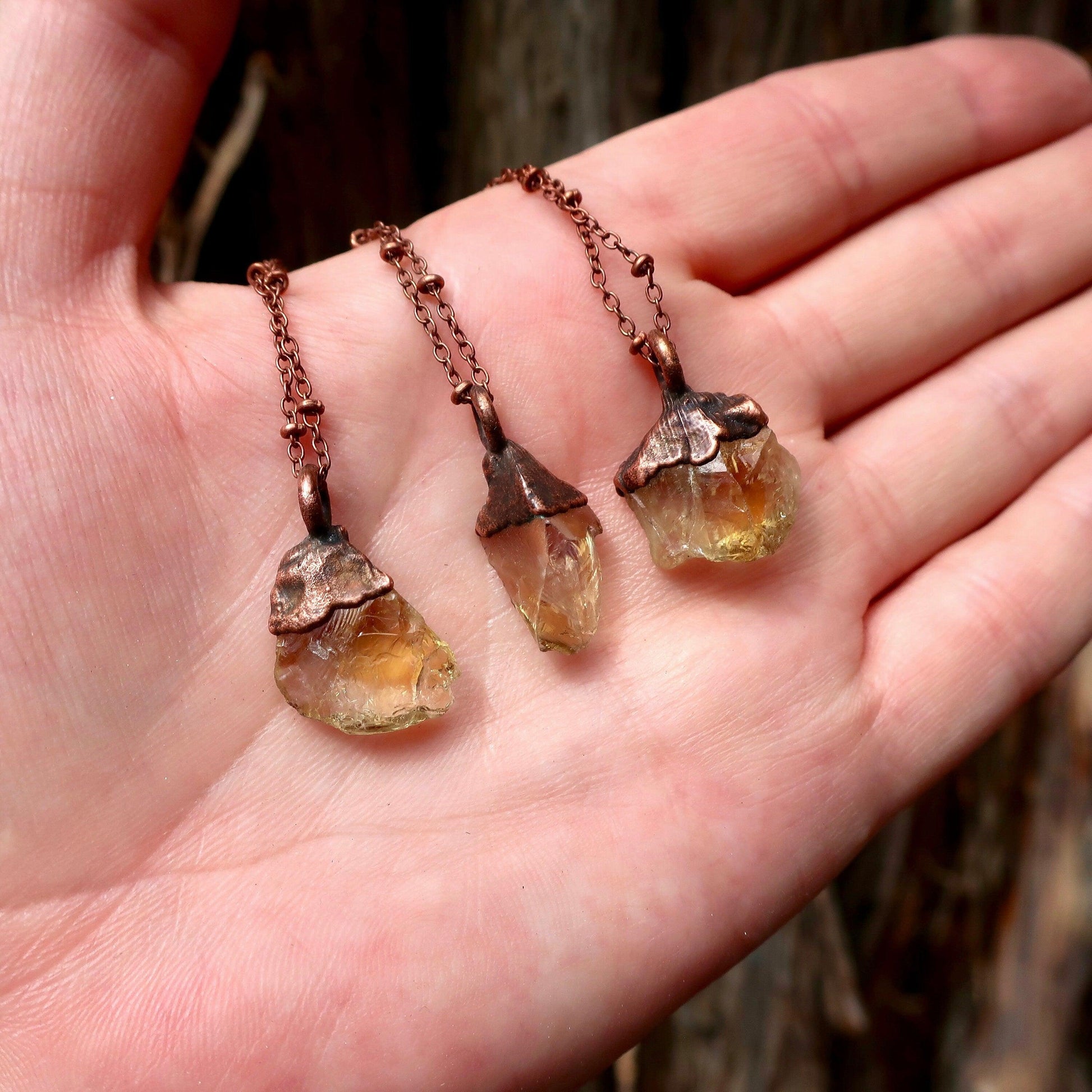 Genuine Untreated Raw Citrine Necklace for Abundance - Blackbird & Sage Jewelry