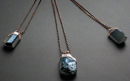 Handmade Raw Black Tourmaline Statement Necklace Design - Blackbird & Sage Jewelry