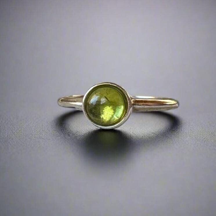 One-of-a-Kind Peridot Ring Set in Sterling Silver Size 6 - Blackbird & Sage Jewelry