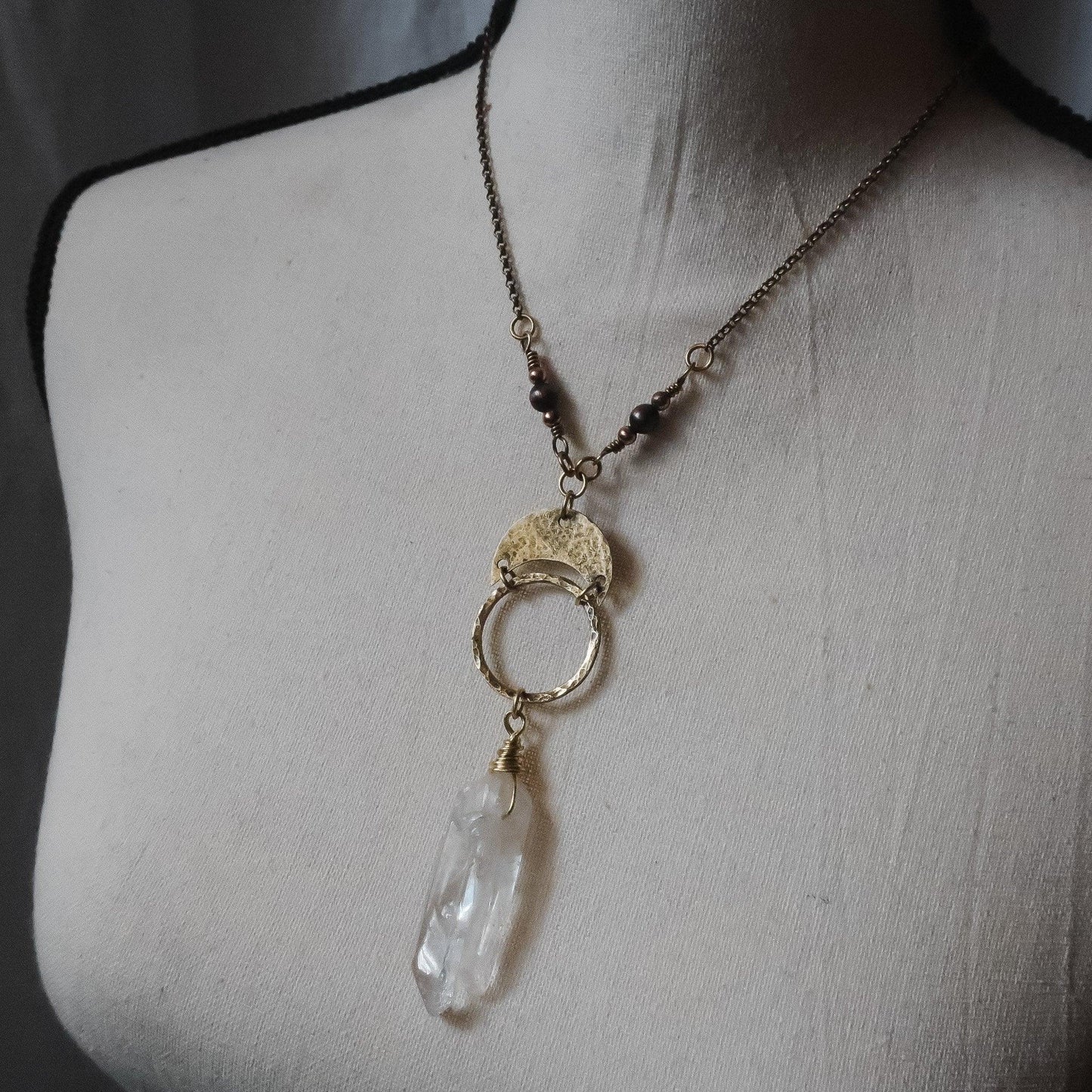 Quartz Double Point Necklace for Mystical Healing Energy - Blackbird & Sage Jewelry