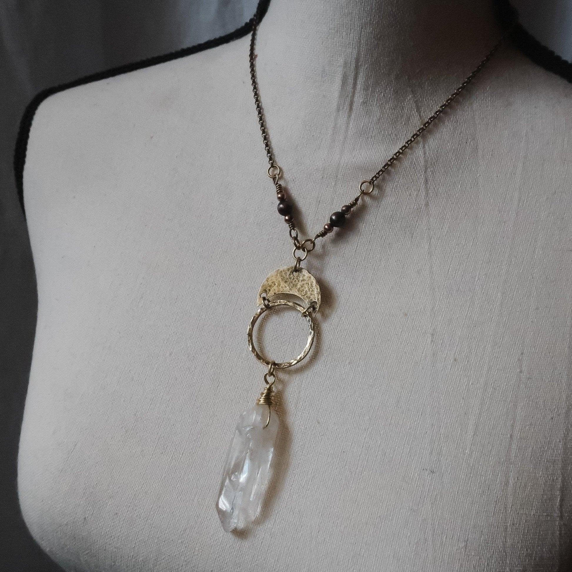 Quartz Double Point Necklace for Mystical Healing Energy - Blackbird & Sage Jewelry