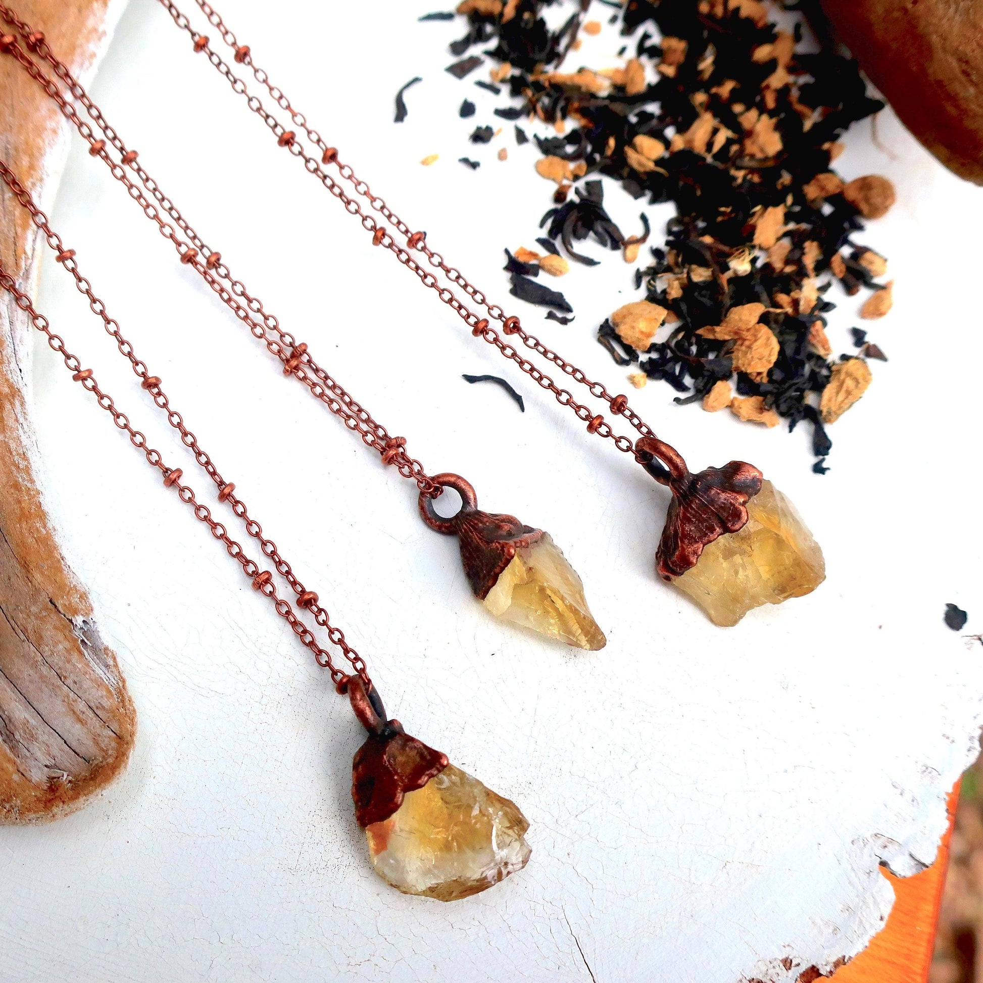 Genuine Untreated Raw Citrine Necklace for Abundance - Blackbird & Sage Jewelry
