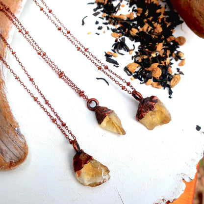 Genuine Untreated Raw Citrine Necklace for Abundance - Blackbird & Sage Jewelry