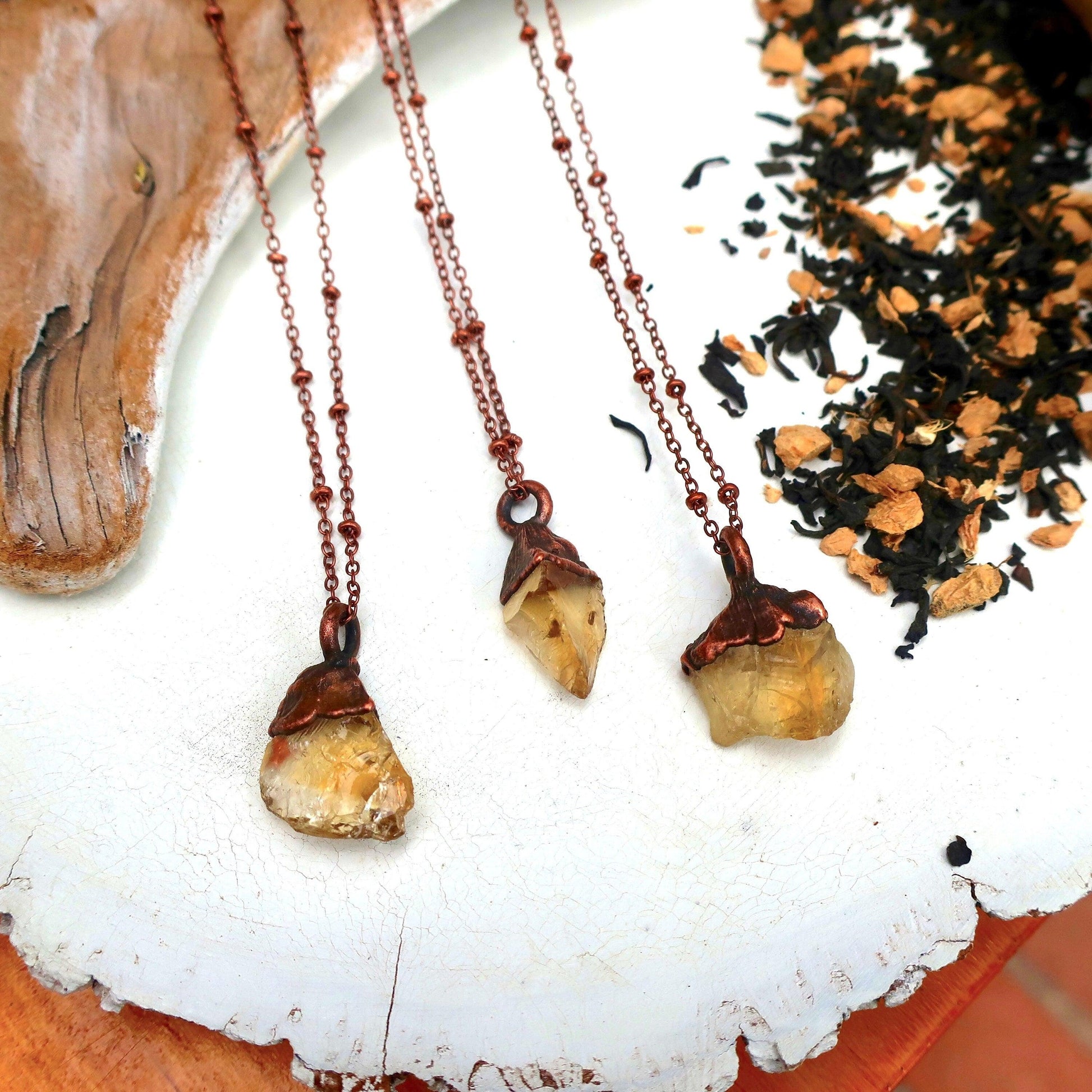 Genuine Untreated Raw Citrine Necklace for Abundance - Blackbird & Sage Jewelry