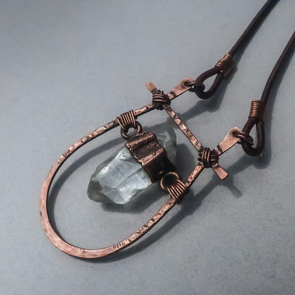 Quartz Talisman Necklace with Copper Pendant for Energy - Blackbird & Sage Jewelry