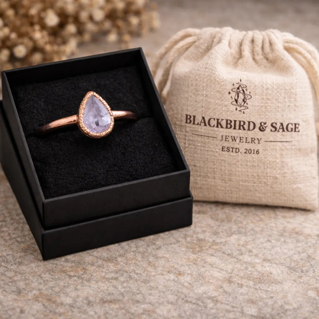 Lavender Amethyst Ring | Electroformed Copper Jewelry