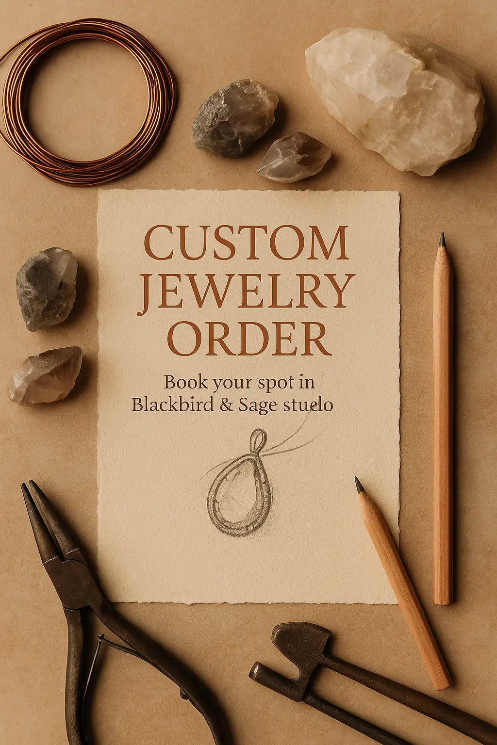 Custom Talisman Commission — Copper + Crystal, Made Just for You Blackbird & Sage Jewelry Studio