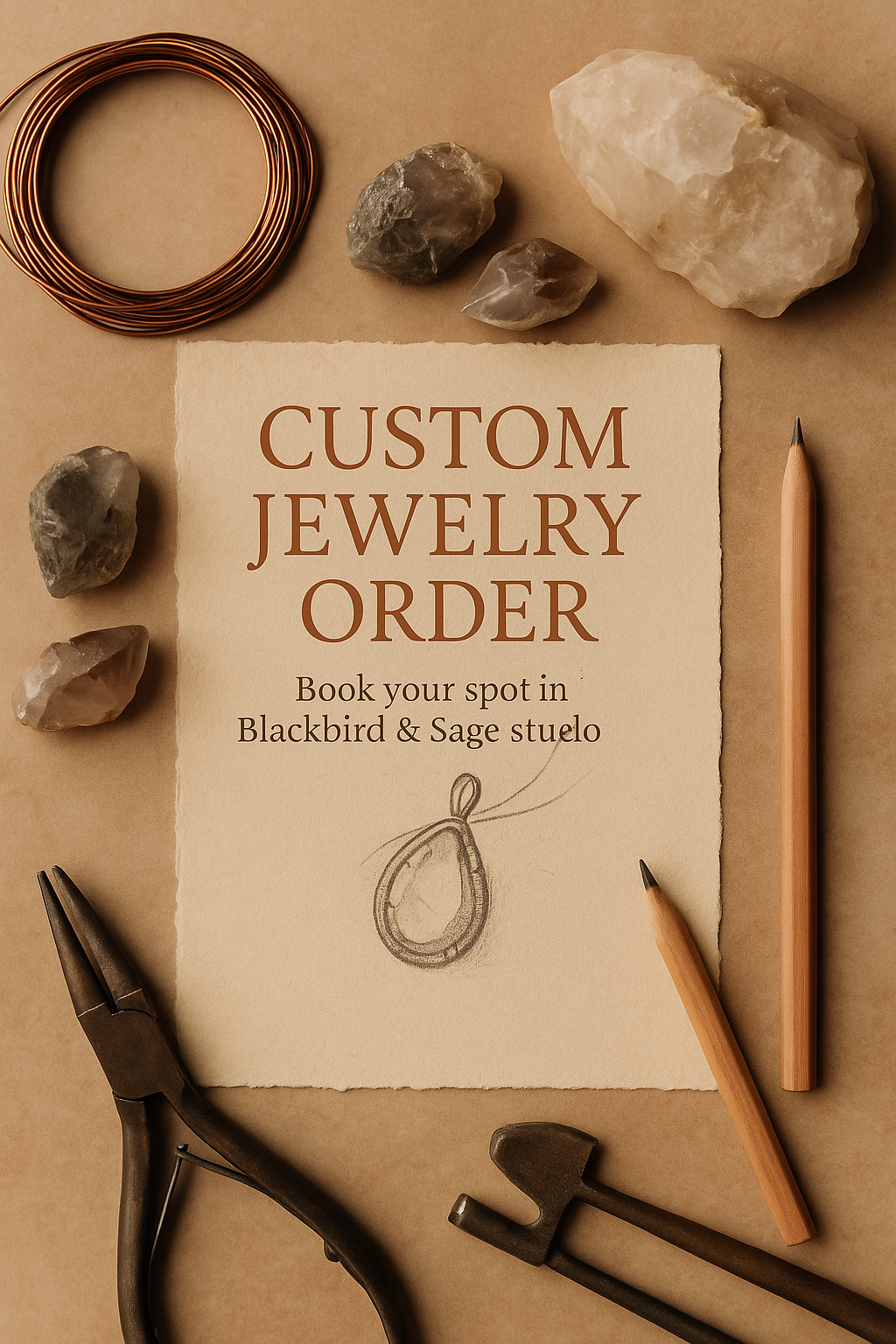 Custom Talisman Commission — Copper + Crystal, Made Just for You Blackbird & Sage Jewelry Studio