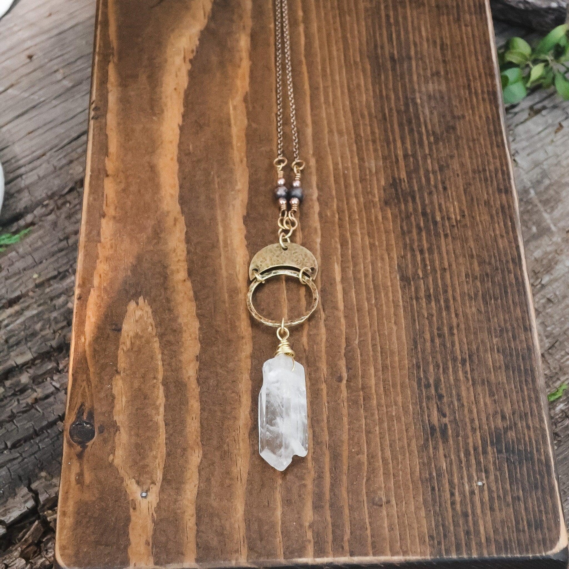 Quartz Double Point Necklace for Mystical Healing Energy - Blackbird & Sage Jewelry