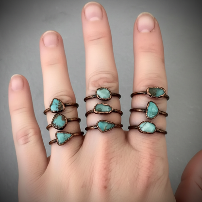 Amazonite Antique Copper Hand Three Fingers