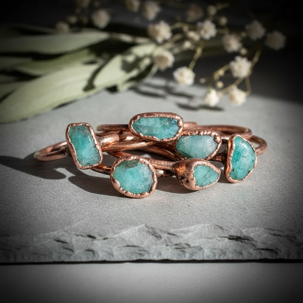 Amazonite Bright Copper Clustered Pile