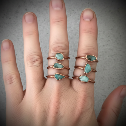 Amazonite Bright Copper Hand Two Fingers