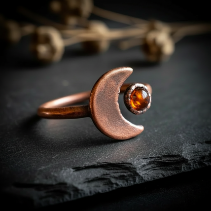 Amber Moon Ring - Side