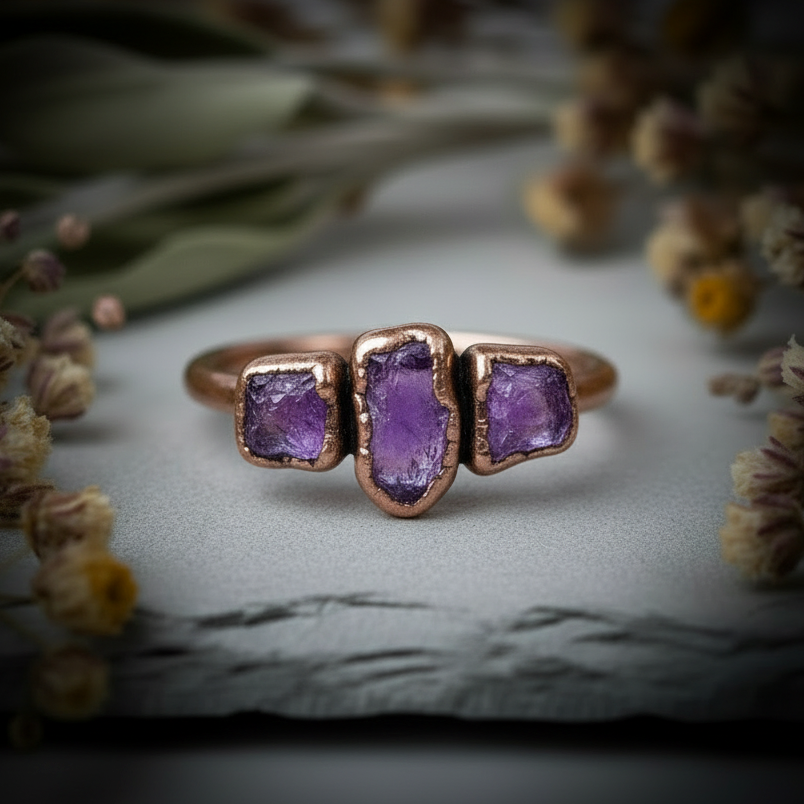 Amethyst 3 Stone Hero Square