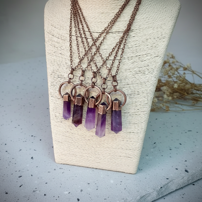 Amethyst Necklace Bust Close Slate