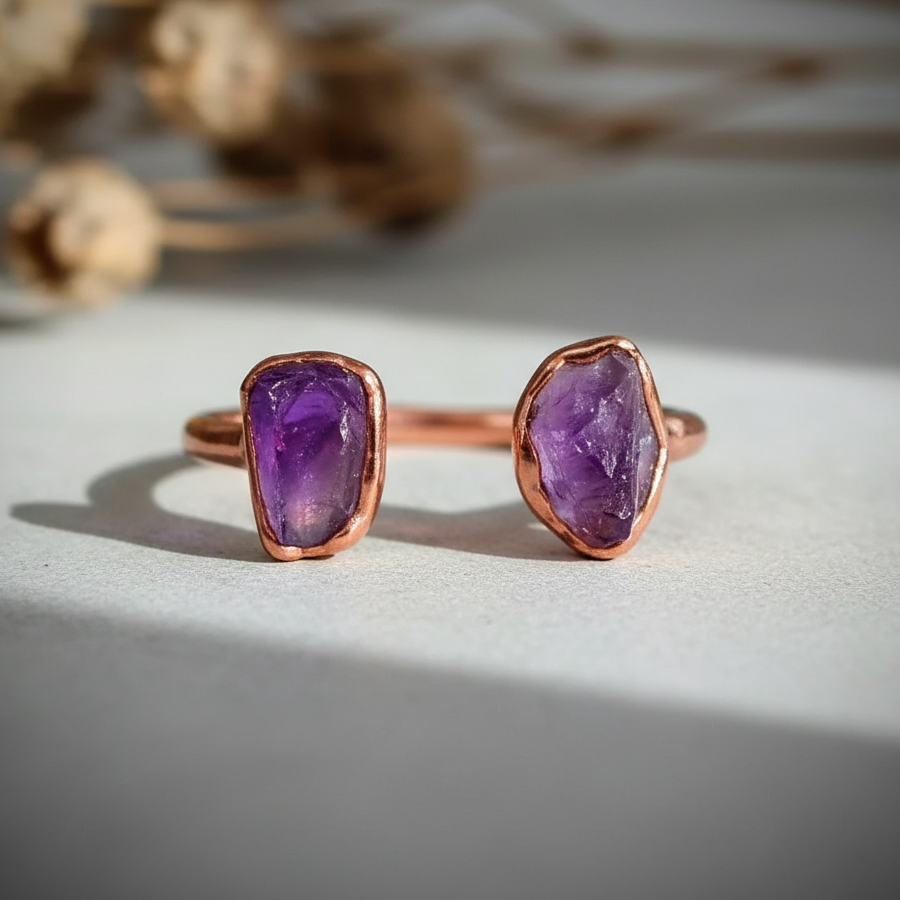 Amethyst Open Ring Close-Up