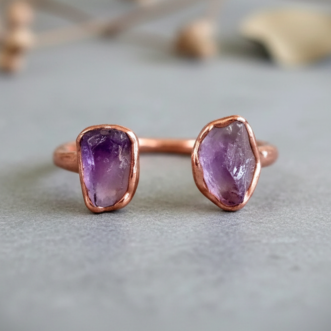 Amethyst Open Ring Front 2 Slate