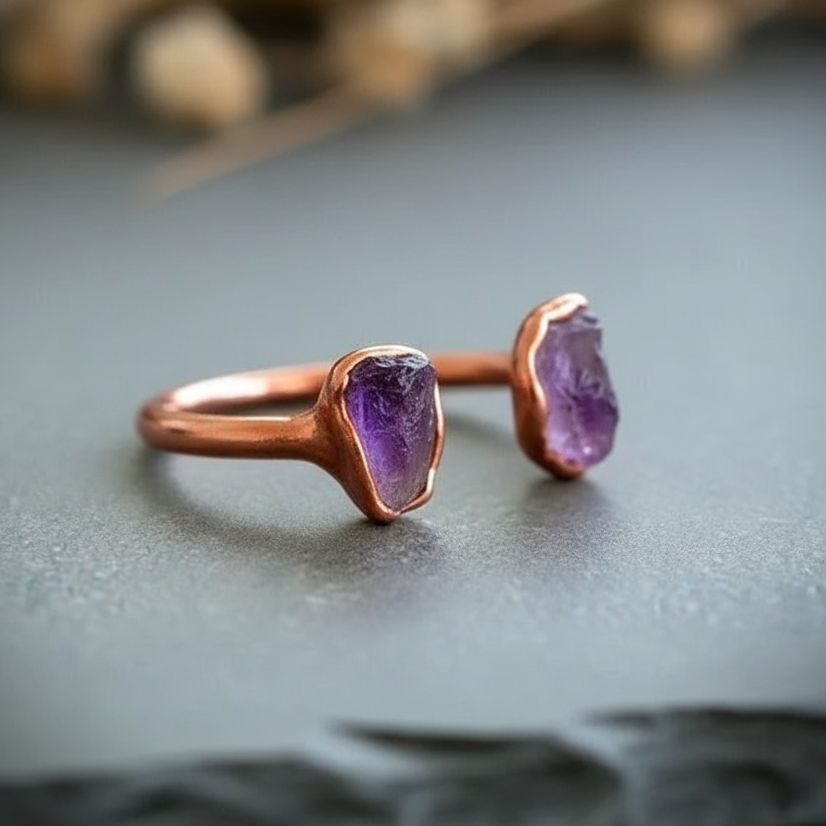 Amethyst Open Ring Low Angle Slate