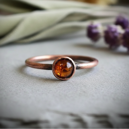 Antique Copper Amber Ring Hero