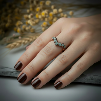 Aquamarine Chevron Hand Shot