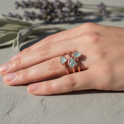 Aquamarine Ring Hand Shot