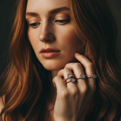 Aquamarine Ring Model Shot