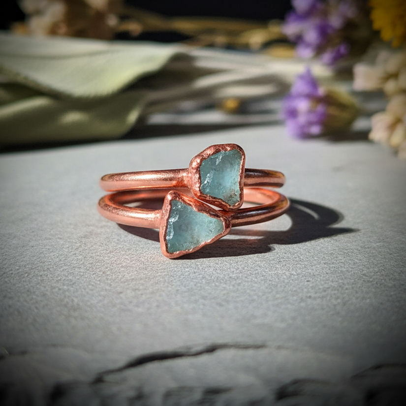 Aquamarine Ring Stack