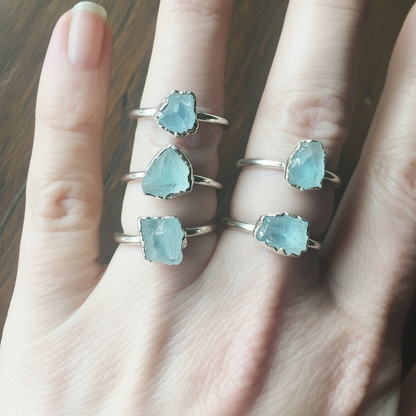 Aquamarine Silver Multi Hand