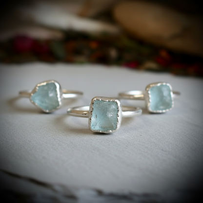 Aquamarine Silver Three Rings v2
