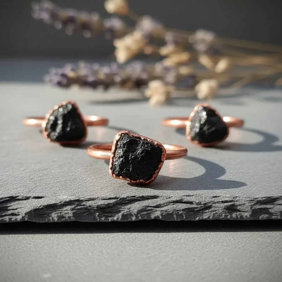 Black Tourmaline Antique Copper Hero