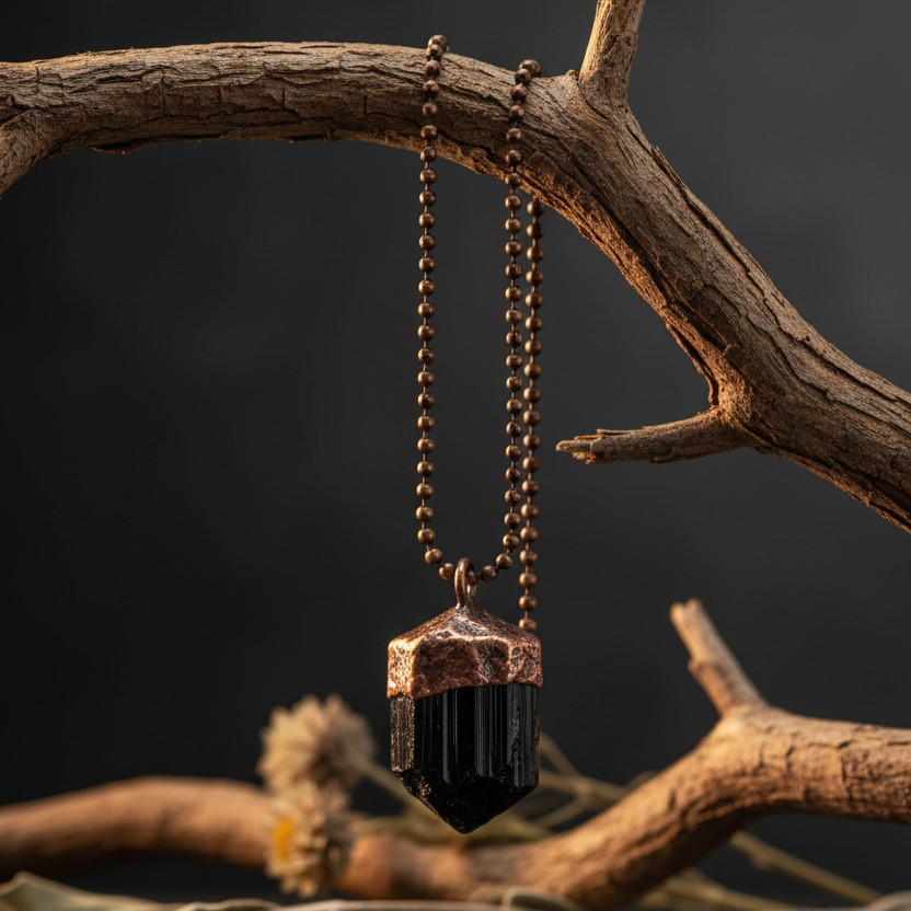 Black Tourmaline Branch Shot
