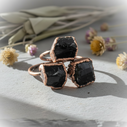 Black Tourmaline Clustered Lightened