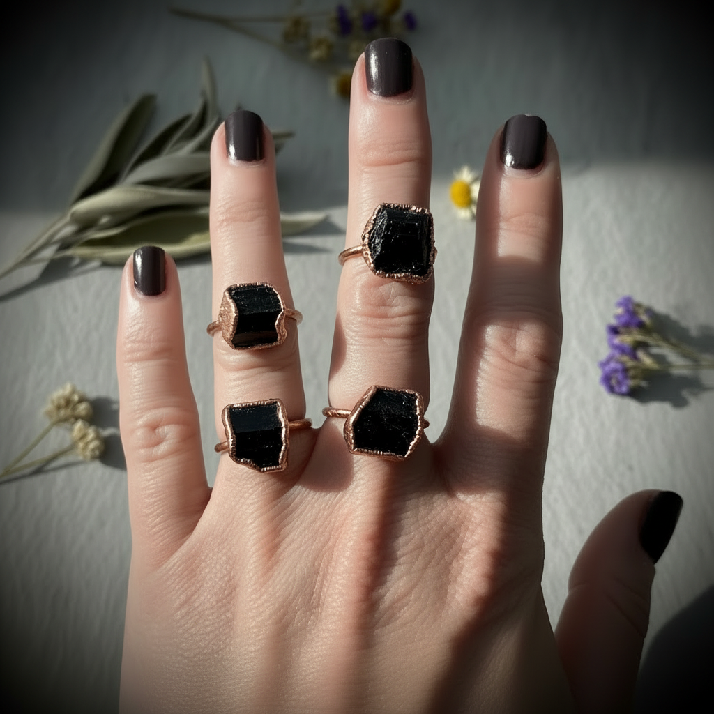 Black Tourmaline Hand Lightened