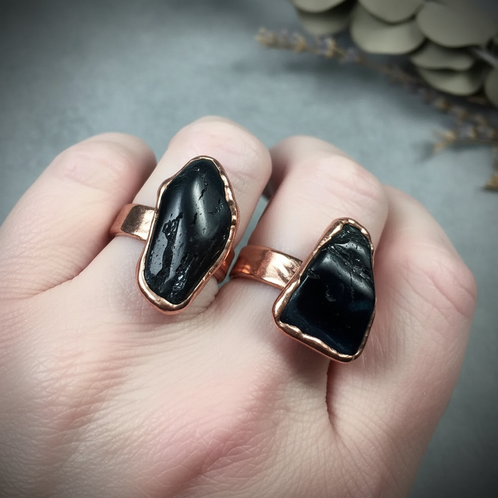 Black Tourmaline Hand Shot Slate