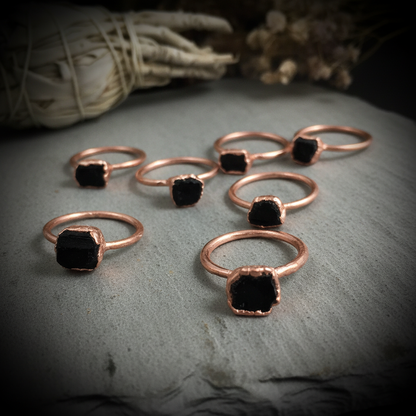 Black Tourmaline Rings Slate 1
