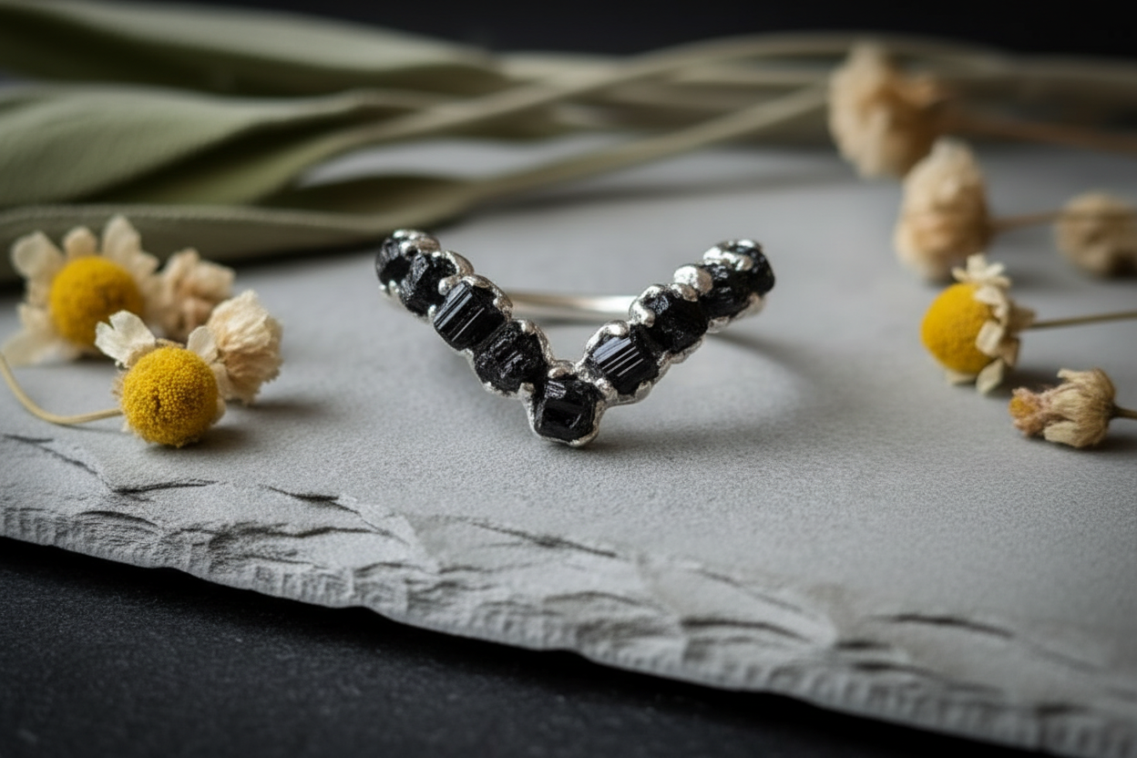 Black Tourmaline Silver - Botanical