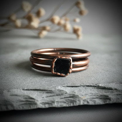 Black Tourmaline Stack Set Slate 1