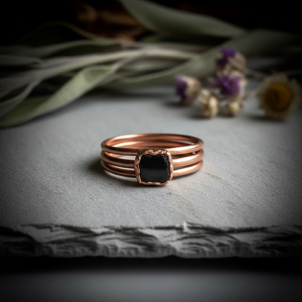 Black Tourmaline Stack Set Slate 3