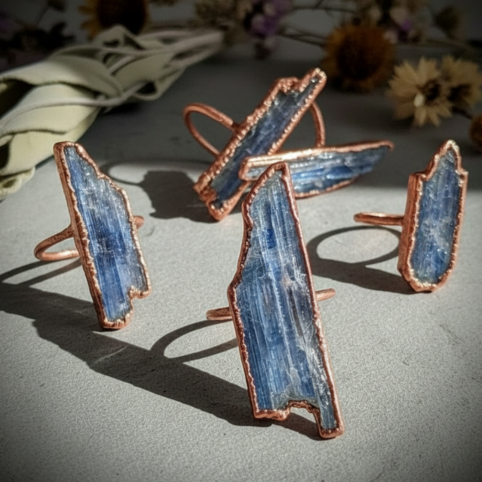 Blue Kyanite Five Rings Softened
