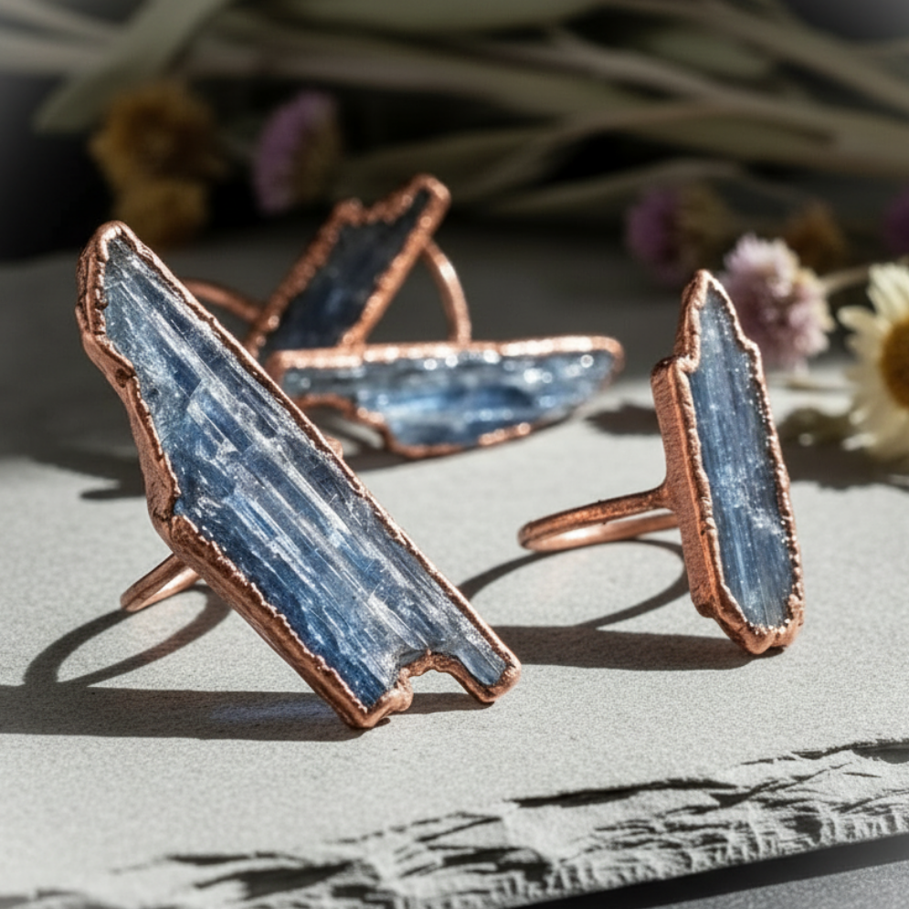 Blue Kyanite Three Rings Softened