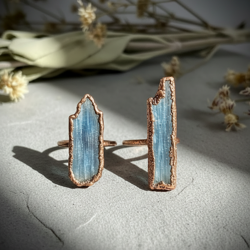 Blue Kyanite Two Rings Softened