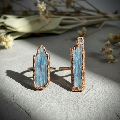 Blue Kyanite Two Rings Softened