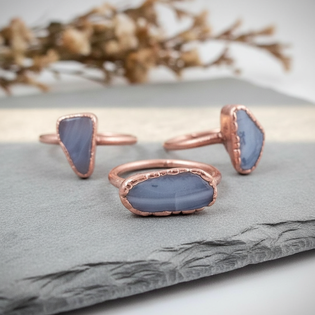 Blue Lace Agate Bright Copper Light