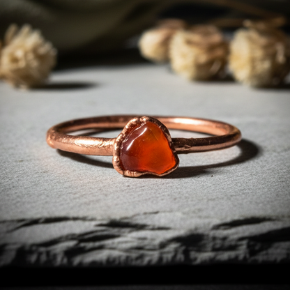 Bright Copper Carnelian Ring Hero
