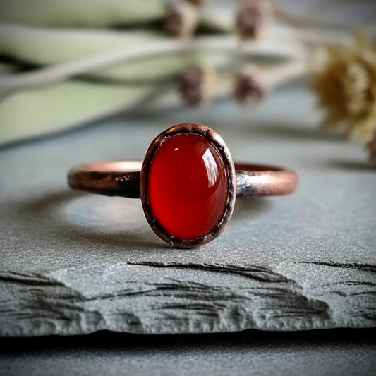 Carnelian Oval Ring Hero